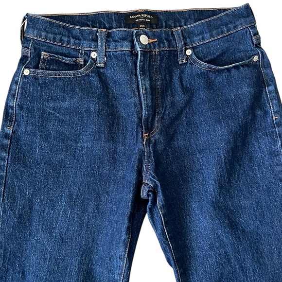 Banana Republic Factory Beau Dark Blue Slightly Tapered Ankle Jeans Size 27/4 - Picture 2 of 11